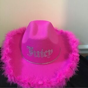 Juicy Couture Fuchsia Feathered Hat